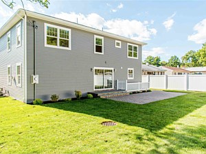 Rear Back Square Brick Paver Patio Bluestone Steps Nicolock Cambridge 6x9 Herringbone Cultured Stone
